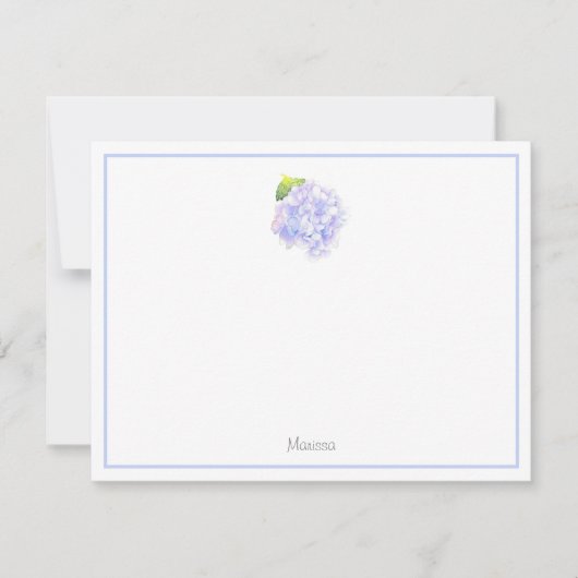 Carte De Correspondance Hydrangea Aquarelle Vignette (Devant)