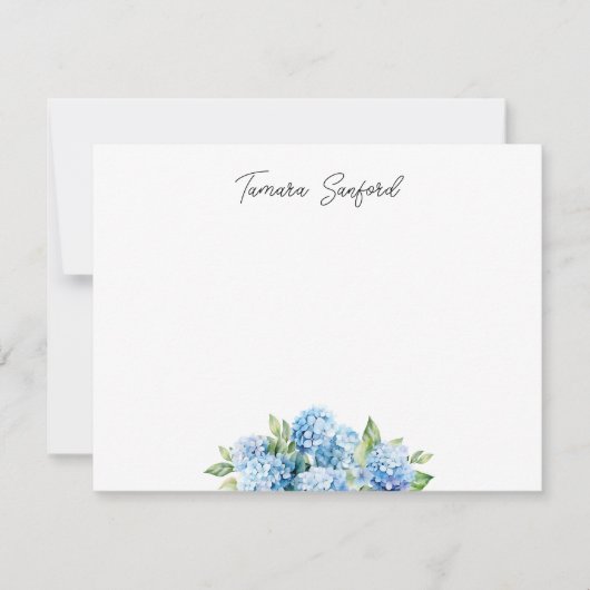 Carte De Correspondance Hydrangea Bleue Personnalisée (Devant)