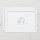 Carte De Correspondance Hydrangea Crest Periwinkle Classic Mariage Couple (Devant / Derrière)