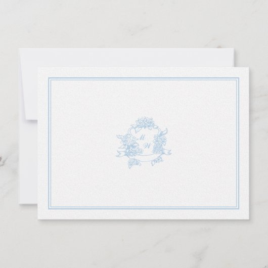 Carte De Correspondance Hydrangea Crest Periwinkle Classic Mariage Couple (Devant)