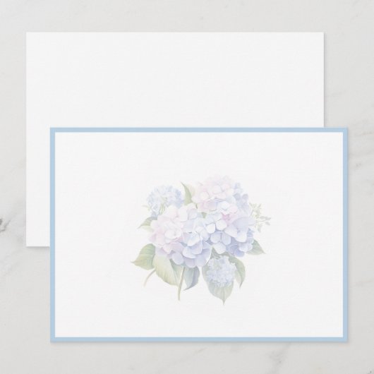 Carte De Correspondance Hydrangea Flat Note Card (Devant / Derrière)