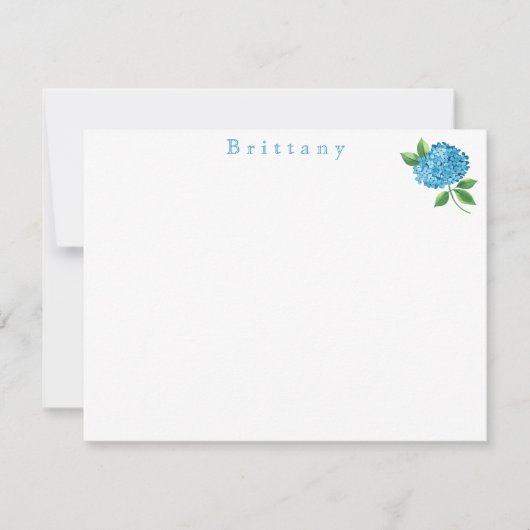 Carte De Correspondance Hydrangea Florale Aquarelle  (Devant)