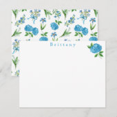 Carte De Correspondance Hydrangea Florale Aquarelle  (Devant / Derrière)