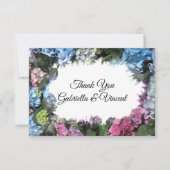Carte De Correspondance Hydrangea Flowers Mariage Flat Merci Notes (Devant)