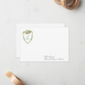 Carte De Correspondance Hydrangea Wedding Monogram Thank You Stationery (Devant/Arrière en situation)