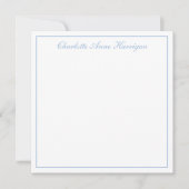 Carte De Correspondance Hydrangeas bleus et blancs sur rayures (Devant)
