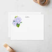 Carte De Correspondance Hydrangée aquarelle (Devant/Arrière en situation)
