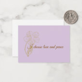 Carte De Correspondance I Choose Love and Peace Positive Affirmation (Devant/Arrière en situation)