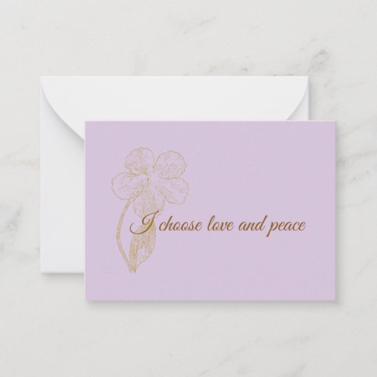 Carte De Correspondance I Choose Love and Peace Positive Affirmation (Devant)