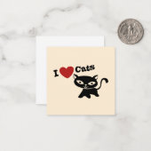 Carte De Correspondance I Love Cat (Devant/Arrière en situation)