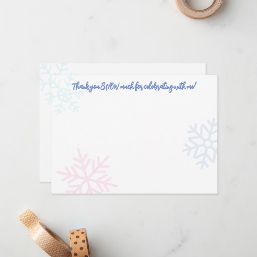 Carte De Correspondance Ice Princess 4e anniversaire Merci Note (Devant/Arrière en situation)