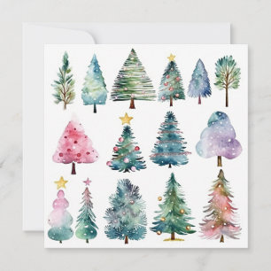 Carte De Correspondance "Icicles scintillants et Evergreens"