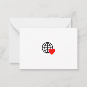 Carte De Correspondance Icône World Love Globe   Coeur Terre Design été