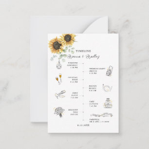 Carte De Correspondance Icônes florales de tournesol Itinéraire du jour de