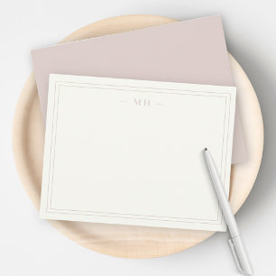Carte De Correspondance Iivoire minimaliste et Rose à deux frontières