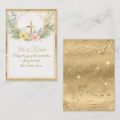 Carte De Correspondance Il Est Ressuscité Fleurs D'Aquarelle De Pâques, Re (Devant / Derrière)