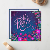 Carte De Correspondance Il est ressuscité Pâques Florales (Devant/Arrière en situation)