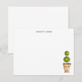 Carte De Correspondance Illustration aquarelle de topiaire (Devant / Derrière)