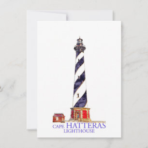 Carte De Correspondance Illustration aquarelle Phare de Cape Hatteras