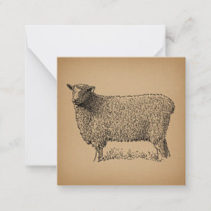 Carte De Correspondance Illustration classique de l'art du mouton animal d