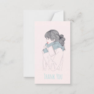 Carte De Correspondance Illustration cool de la fille avec foulard