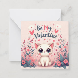 Carte De Correspondance Illustration de chat mignon pour la Saint-Valentin