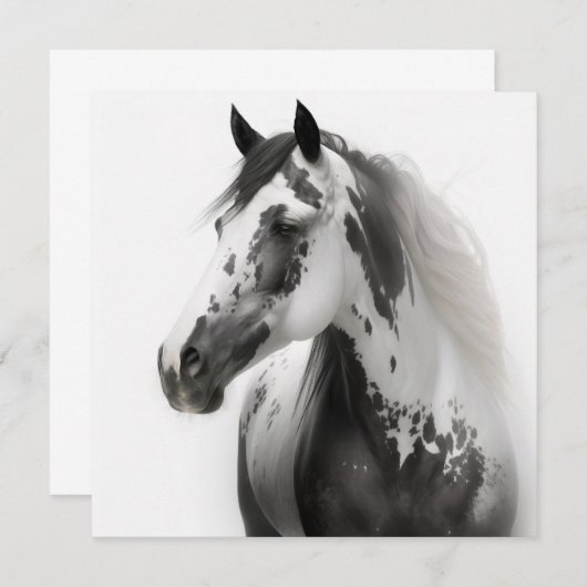 Carte De Correspondance Illustration de cheval (Devant / Derrière)