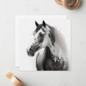 Carte De Correspondance Illustration de cheval (Devant/Arrière en situation)