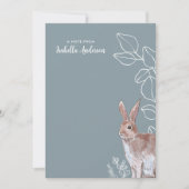 Carte De Correspondance Illustration de lapin Botanique (Devant)