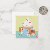 Carte De Correspondance Illustration de mignons Beagle et cupcake (Devant/Arrière en situation)