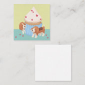 Carte De Correspondance Illustration de mignons Beagle et cupcake (Devant / Derrière)