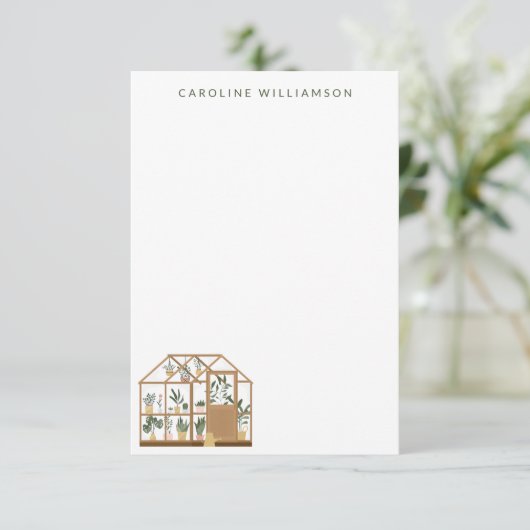 Carte De Correspondance Illustration de serre du jardinier Nom personnalis (Debout devant)