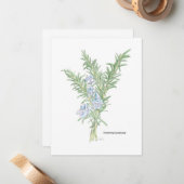 Carte De Correspondance Illustration du romarin à fleurs (Devant/Arrière en situation)