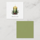 Carte De Correspondance Illustration festive de bougie de vacances à l'aqu (Devant / Derrière)