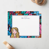 Carte De Correspondance Illustration originale Blonde Lady (Devant/Arrière en situation)