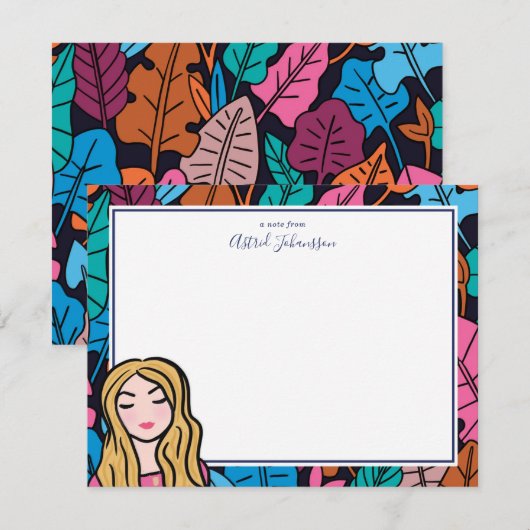Carte De Correspondance Illustration originale Blonde Lady (Devant / Derrière)