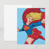 Carte De Correspondance Illustration Supergirl volant vers le haut (Devant / Derrière)