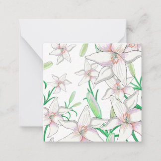 Carte De Correspondance Illustration White Lilies