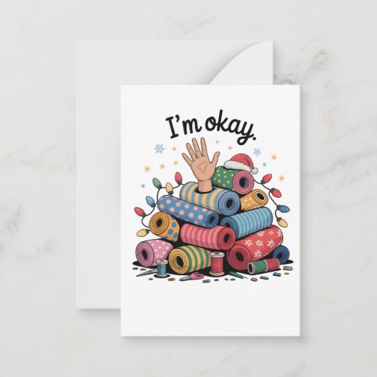 Carte De Correspondance I'm Okay Funny Quilting Christmas Lovers (Devant)