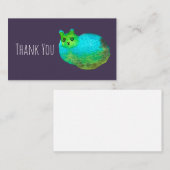 Carte De Correspondance Image d'art de chat bleu gras mou (Devant / Derrière)