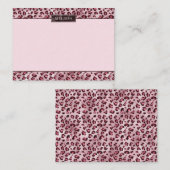 Carte De Correspondance Impression d'animal Léopard Rose avec Faux Feuille (Devant / Derrière)