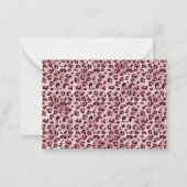 Carte De Correspondance Impression d'animal Léopard Rose avec Faux Feuille (Dos)