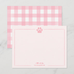 Carte De Correspondance Impression de patte en vichy rose bébé enfants per