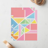 Carte De Correspondance Impression géométrique Spring Pastels (Devant/Arrière en situation)