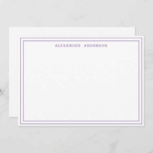 Carte De Correspondance Indigo Modern Professional Double Bordure (Devant / Derrière)