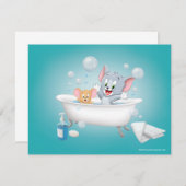 Carte De Correspondance Infant Tom and Jerry Taking a Bath (Devant / Derrière)