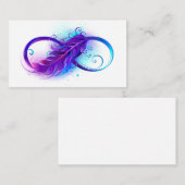 Carte De Correspondance Infini avec plume violette (Devant / Derrière)