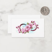 Carte De Correspondance Infinité avec les fleurs Sakura (Devant/Arrière en situation)