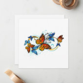 Carte De Correspondance Infinité de papillons monarques (Devant/Arrière en situation)