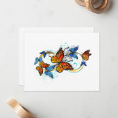 Carte De Correspondance Infinité de papillons monarques (Devant/Arrière en situation)
